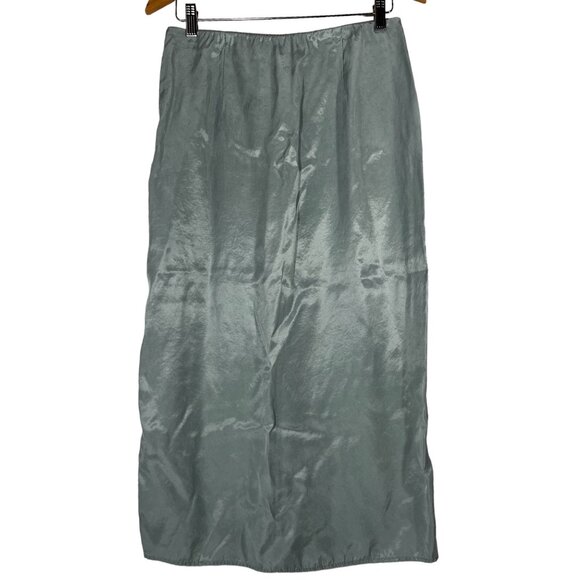 H&M Midi Skirt Mint Green Shiny Slit Pencil Skirt Women’s M Midi Skirts - Picture 7 of 8